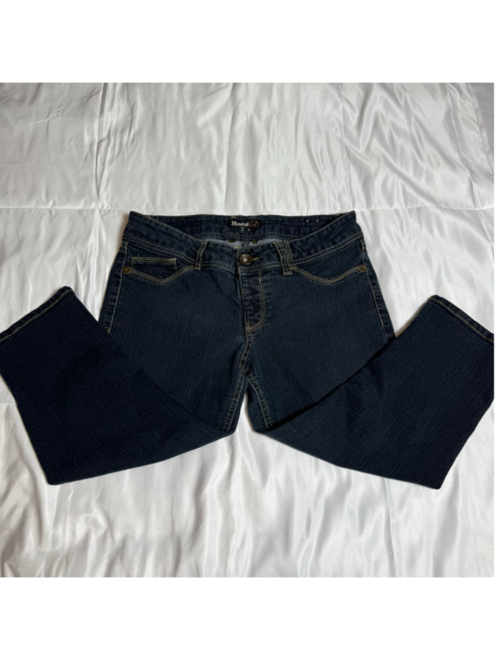 Juniors Rewind Ankle & Cropped Jeans Size 15 Dark Blue - Picture 2 of 9